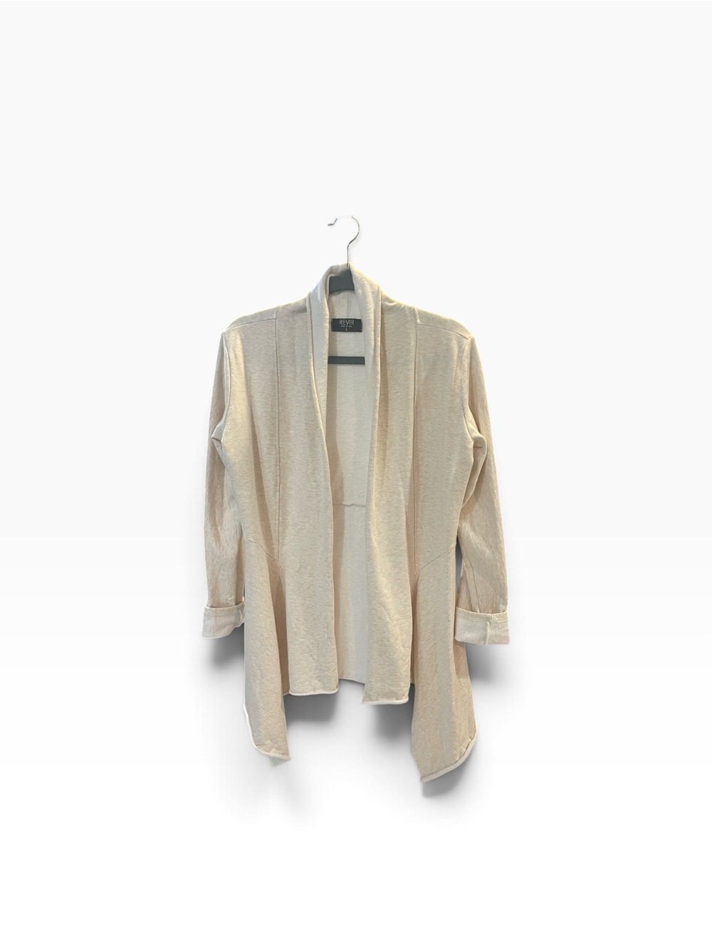 Open-Front Cream Teddy Jacket